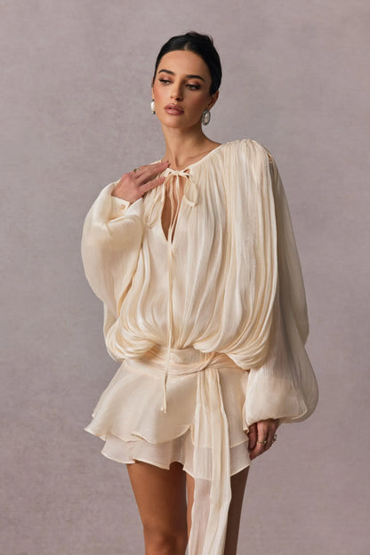 Pleated Ruffle Dress