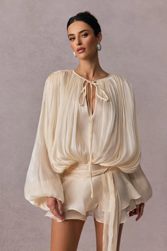 Pleated Ruffle Dress